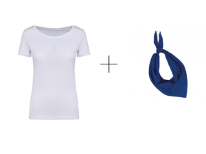 lot FEMME Feria - tshirt foulard BLEU